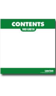 Content Label - Adhesive  - 3.25" x 3.25" - Mid Green - Sheet of 6