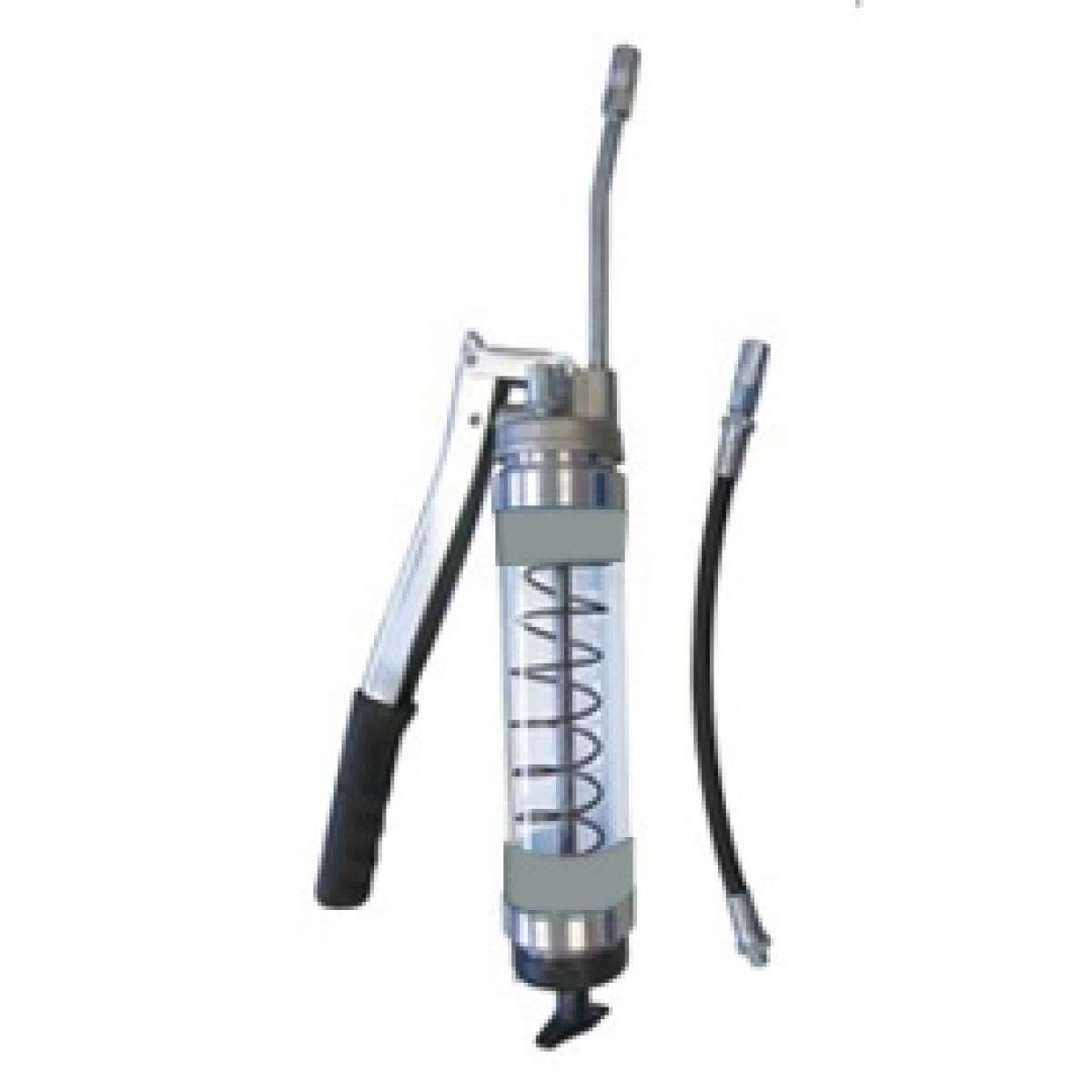 Heavy Duty Clear Lever Grease Gun - Gray