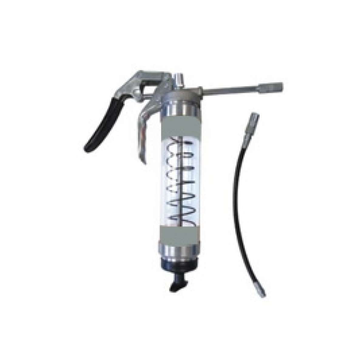 Heavy Duty Clear Pistol Grip Grease Gun - Gray