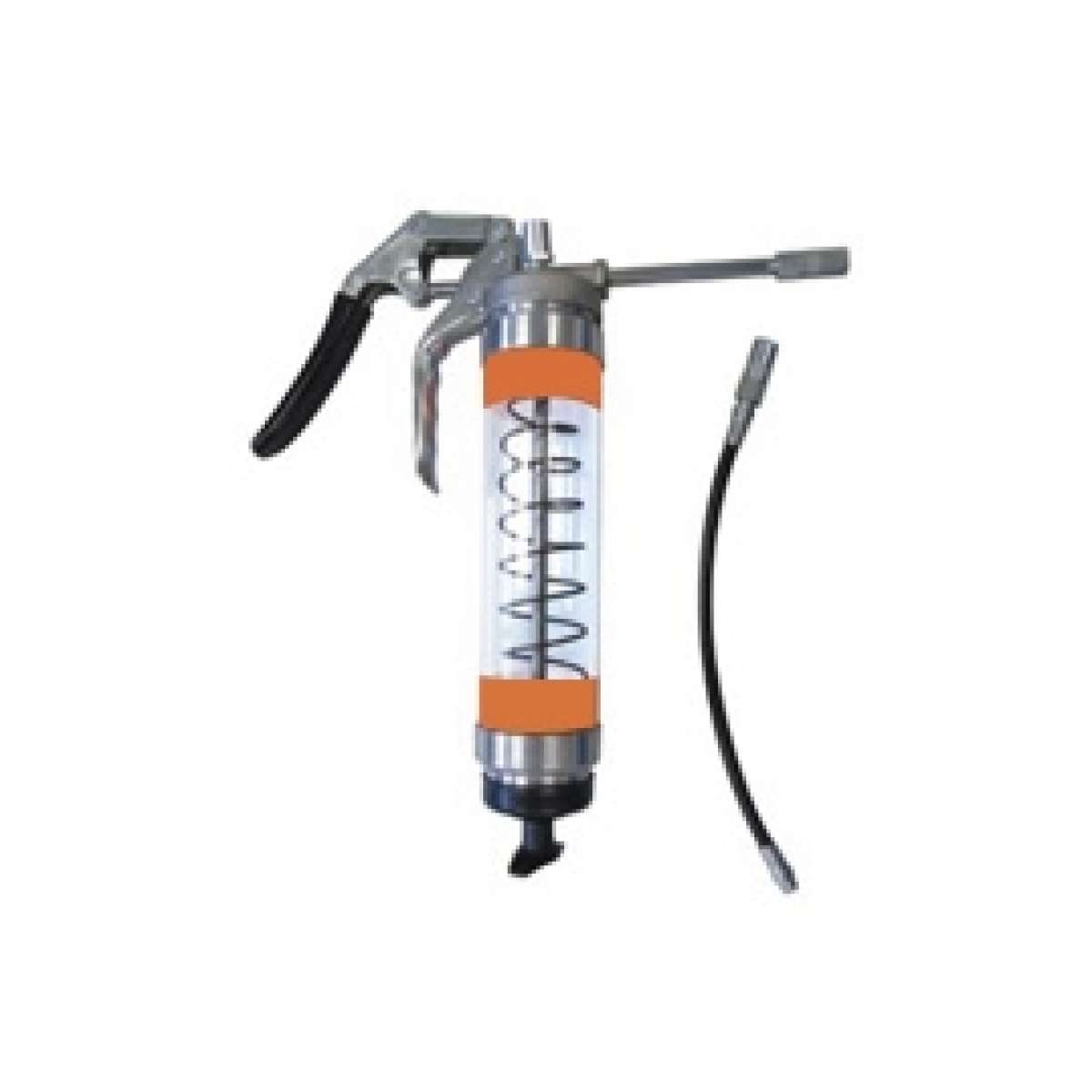 Heavy Duty Clear Pistol Grip Grease Gun - Orange