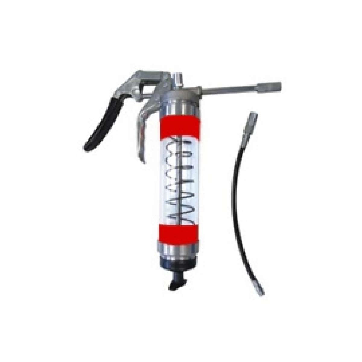 Heavy Duty Clear Pistol Grip Grease Gun - Red