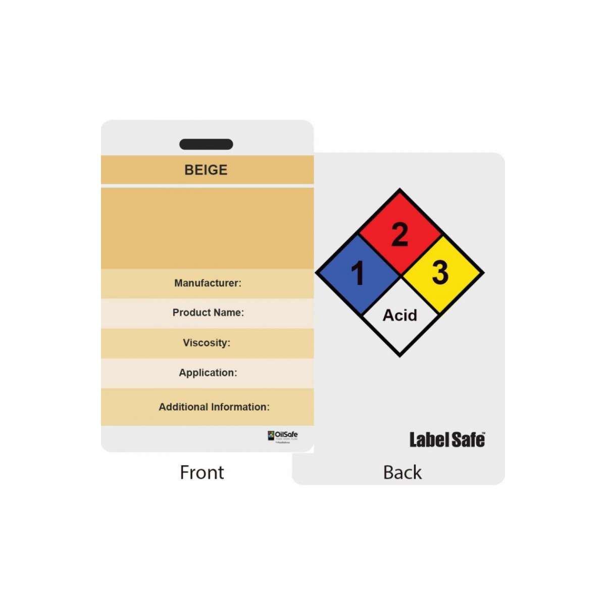 Custom ID Label - 2.2" x 3.4" - Plastic Card - Double Sided - Beige