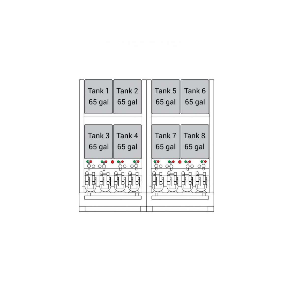 Bulk Oil Storage System Advanced - 8 x 65 Gallon Bulk Oil Storage System Advanced - 8 x 65 Gallon