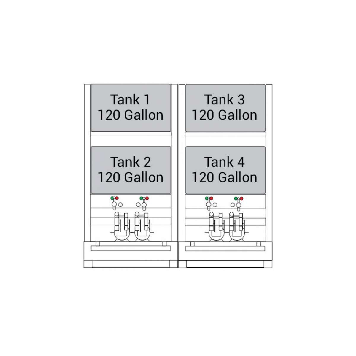 Bulk Oil Storage System Advanced - 4 x 120 Gallon