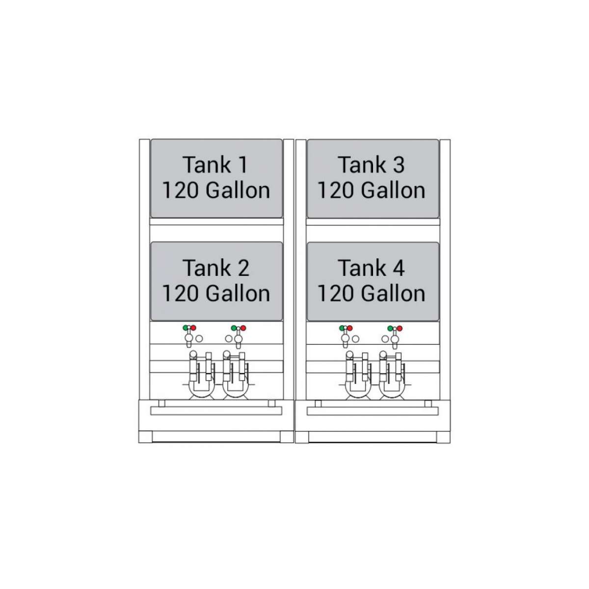 Bulk Oil Storage System Advanced - 4 x 120 Gallon Bulk Oil Storage System Advanced - 4 x 120 Gallon