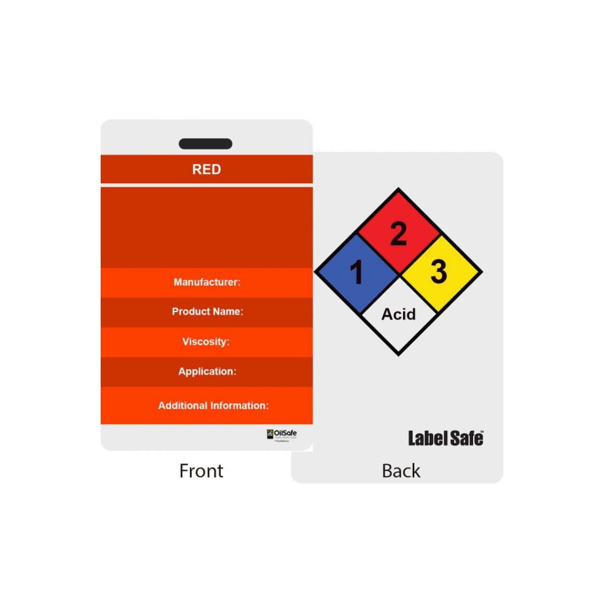 Custom ID Label - 2.2" x 3.4" - Plastic Card - Double Sided - Red Custom ID Label - 2.2" x 3.4" - Plastic Card - Double Sided - Red