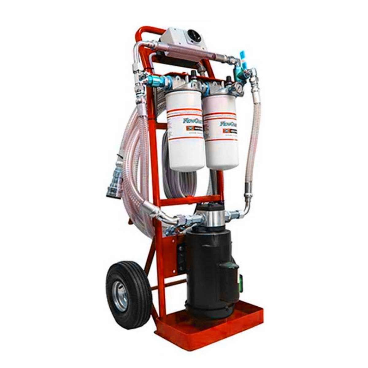 2 GPM 115 vac Dual Stage Filtration Cart 460 Viscosity - Red 2 GPM 115 vac Dual Stage Filtration Cart 460 Viscosity - Red