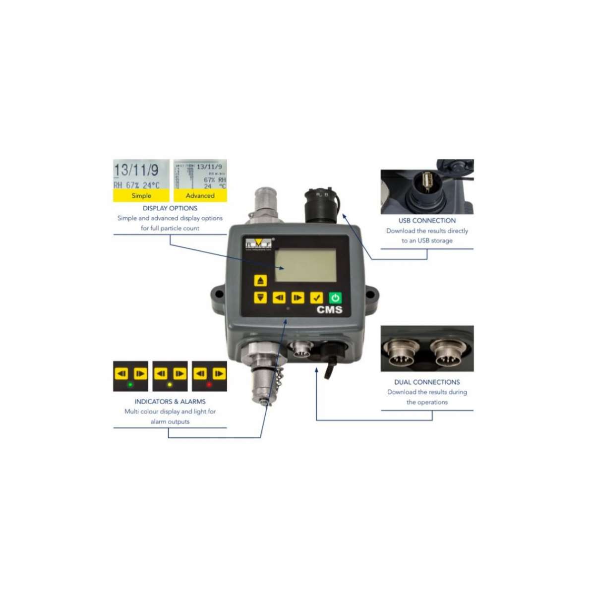 No Moisture sensor, for mineral fluid, no display, customizable relay, M16x2 connection No Moisture sensor, for mineral fluid, no display, customizable relay, M16x2 connection