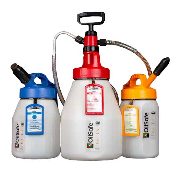 OilSafe color-coded oil transfer container system
